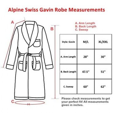 Alpine Swiss Gavin Mens Lightweight Cotton Robe Shawl Collar Knit Bathrobe