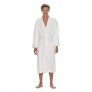 Boca Terry Men's Robe - Luxury Lightweight Bath Robe - Cotton Full Length White Bathrobe for Men - Medium / Large