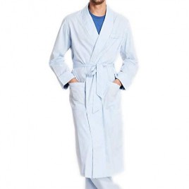 Brooks Brothers Mens 105620 100% Cotton Belted Calf Length Lightweight Sleeping Robe