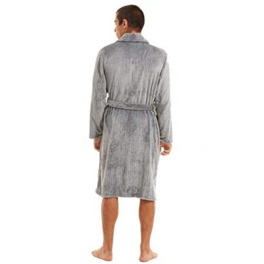ccko Mens Fleece Robe Warm Soft Plush Lightweight Hooded Long Robes for Men Big and Tall Mens Spa Bathrobes
