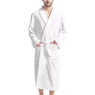CLOHOMIN Men Bathrobe Plush and Warm Shawl Collar Spa Robes with Pocket Universal Fit