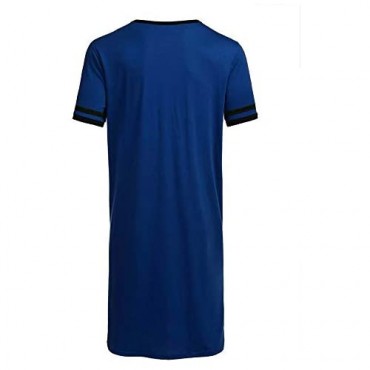 Enjoybuy Mens Nightshirts Short Sleeve Cotton Sleepshirt Nightgown Pajama V Neck Long Sleepwear Nightwear