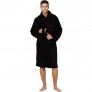 INTIMO Mens Solid Cozy Plush Robe with Satin Trim