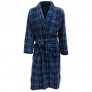 John Christian Men's Fleece Robe Blue Tartan