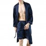 Lavnis Men's Satin Bathrobe Nightgown Casual Kimono Robe Loungewear Sleepwear Pajama Set with Shorts