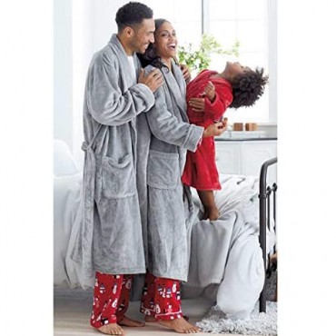Luxurious Home and Spa Shawl flannel fleece Robe Warm & Thick Flannel Bathrobe for Men