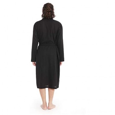 Men's Waffle Kimono Lightweight Robes Classic Long Spa Bathrobe Loungewear with Pockets