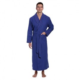 Noble Mount Mens Robe - 100% Cotton Mens Flannel Robe - Fleece Lined