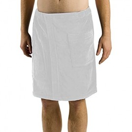 robesale Bamboo Cotton Mens Spa Wrap White One Size