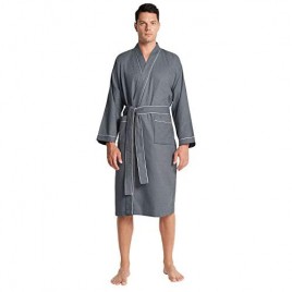 SIORO Kimono Waffle Robe for Men Lightweight Knit Bathrobe Spa Bath Soft Housecoat M-XXL