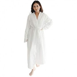 Telegraph Hill - Double Layer Twill Robe | Soft Microfiber Spa Bathrobe (Medium  White)