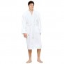 Terry Cloth Robes for Women and Men 100% Turkish Cotton Kimono Womens Robe Mens Bathrobe | White Velour  XX-Large