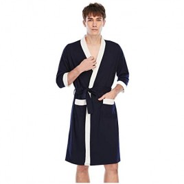 TOP-MAX Mens Robes Lightweight Bathobes Mens Night Gowns Soft Sleepwear