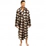 TrailCrest Men's Luxurious Robe - Plush Warm Coral Fleece Lounging Kimona - Classic Shawl Collar in Bold Plaids