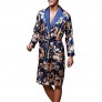 VERNASSA Mens Satin Robe Silk Long Sleeve Kimono Bathrobe Sleepwear Loungewear