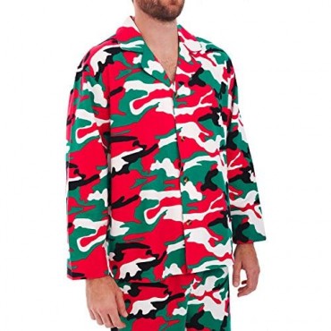 Alexander Del Rossa Men's Warm Flannel Button Down Pajamas Long Cotton Pj Set XLT Christmas Camouflage - Mens (A0473N26XT)