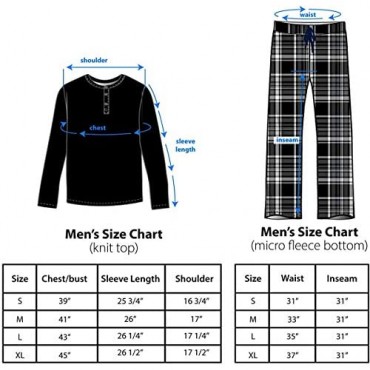 Cherokee Men's 2-Piece Henley Longsleeve Top and Pajama Set Multicolor