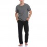 COLORFULLEAF Men's Cotton Pajama Set Short Sleeve Henley Shirt and Pants Sleepwear Lounge Set for Men