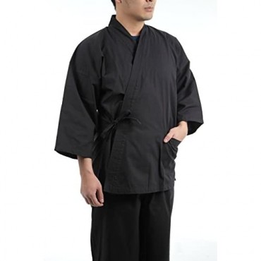 Edoten Men's Japan Kimono Ninjya Cotton100% Samue