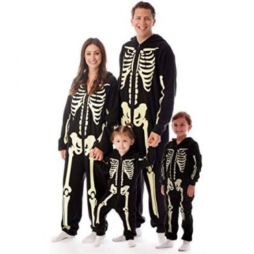 #followme Glow in The Dark Skeleton Jumpsuit Pajamas Family Sleepwear