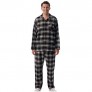 #followme Men’s Plaid Button Front Flannel Pajamas Set - Long Sleeve Long Pant