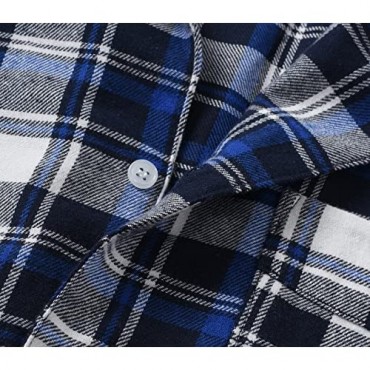 Latuza Men’s Cotton Pajama Set Plaid Woven Sleepwear