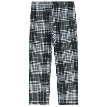 Latuza Men's Long Sleeves Top Fleece Plaid Pants Pajama Set