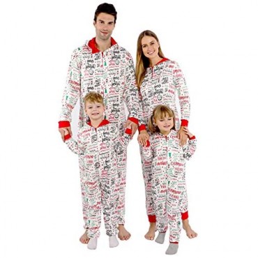 Matching Christmas Onesies Pajamas for Family Holiday PJs for Women/Men/Kids/Couples/Adult Vacation Cute Printed Loungewear