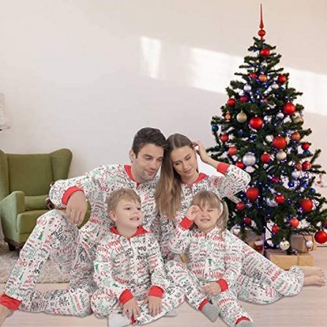 Matching Christmas Onesies Pajamas for Family Holiday PJs for Women/Men/Kids/Couples/Adult Vacation Cute Printed Loungewear