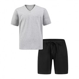 SANQIANG Lightweight Soft Cotton Spandex Stretchy Long/Short Pajamas Set for Men 2 Pieces Casual Men's Sleepwear S-XXL