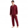 TONY AND CANDICE Men’s Cotton Pajama Set  Long Sleeve Button-Down Woven Sleepwear