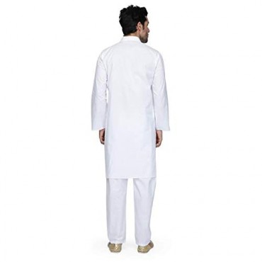 Ukal Men's Tunic Cotton Kurta Pajama Indian Yoga Casual Dress Set