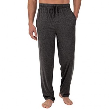 Bintangor Mens Pajama Sleep Pants 100% Cotton Knit Elastic Waistband Lounge Wear Long 2 Pack