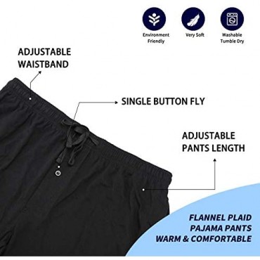 Bintangor Men's Sleep Pajama Pants 100% Cotton Knit Elastic Waistband Lounge Wear Long