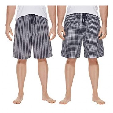 CYZ Men's 100% Cotton Plaid Poplin Woven Lounge/Sleep Shorts