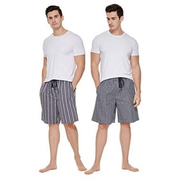 CYZ Men's 100% Cotton Plaid Poplin Woven Lounge/Sleep Shorts