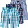 Men’s Pajama Shorts Man Plaid Sleep Shorts Cotton Boxer Lounge Shorts with Pockets
