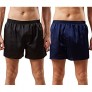 Men's Satin Boxers Shorts Silk Sleep Pajama Bottom Silk Boxers Comfortable Lounge Underwear with Button Fly