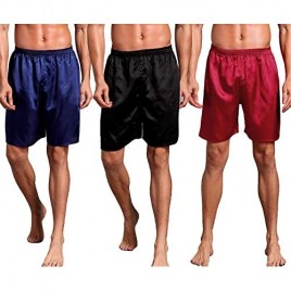Mobarta Men's Satin Boxers Shorts Satin Pajama Bottom Shorts Underwear Silk Boxers