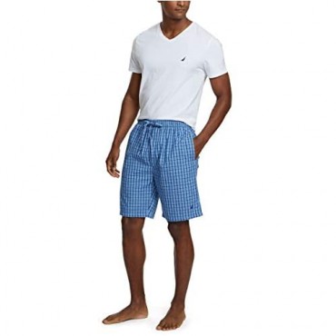 Nautica Men's Soft Woven 100% Cotton Elastic Waistband Sleep Pajama Short