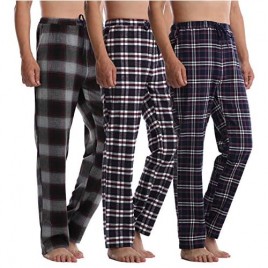 Piero Lusso Men's 100% Cotton Poplin Woven Lounge Sleep Pajama Pants Boxers Plaid Sleepwear Blue Black White XL