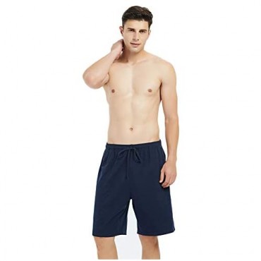 U2SKIIN Mens Cotton Pajama Shorts Lightweight Lounge Pant with Pockets Soft Sleep Pj Shorts for Men