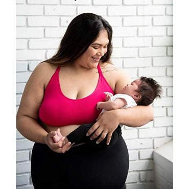 Bamboobies Yoga Nursing Bra Maternity Underwear for Breastfeeding Hibiscus XL X-Large