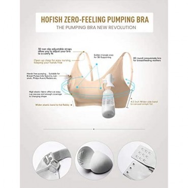 HOFISH Hands Free 3-in-1 Pumping Bra Maternity Nursing Bras & Everyday Bra (New: 1 Pack Beige X-Large)