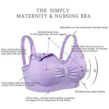Icvwiafny Nursing Bra for Breastfeeding Women Wireless Maternity Bras for Pregnancy 3PACK