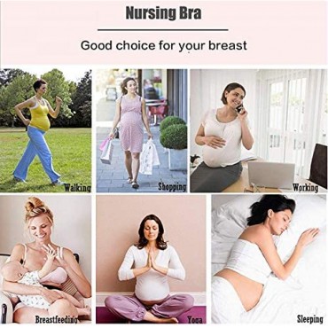 INTLMATE Nursing Bra Womens Seamless Sleep 3-Pack Bra Breastfeeding Maternity Bra with Remove Pads Extenders