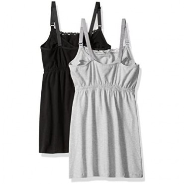 Loving Moments by Leading Lady Women's Cotton Nursing Tank with Lace Trim and Full Sling