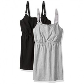 Loving Moments by Leading Lady Women's Cotton Nursing Tank with Lace Trim and Full Sling