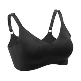 Momcozy Ultimate Lift and Support Wire Free Bra for Woman Large Black