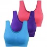 AM CLOTHES Plus Size Yoga Sports Bras for Women Seamless Wireless with Removable Pads